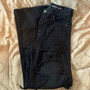 High Wasted Ripped Wide Legged Jeans size 1/25